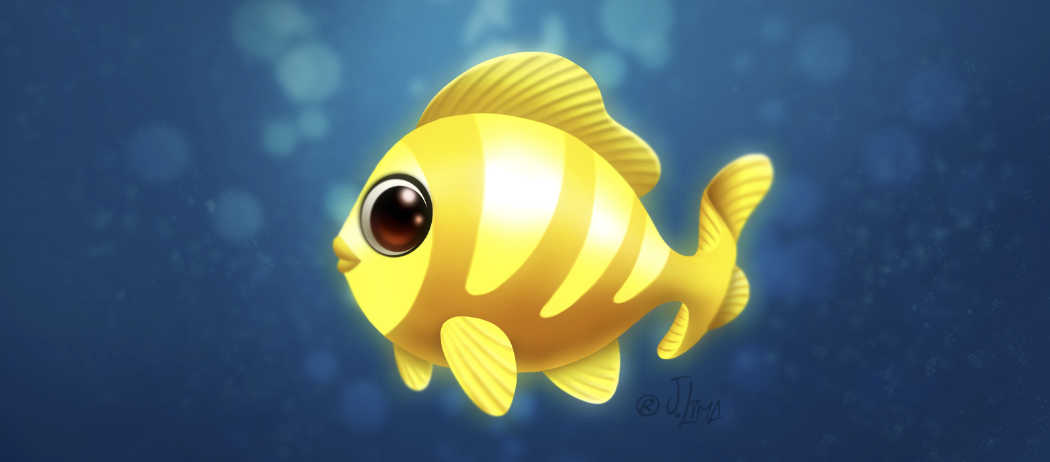 peixe peixinho fish  yellow jlima wacom photoshop mascot character design mascote personagem